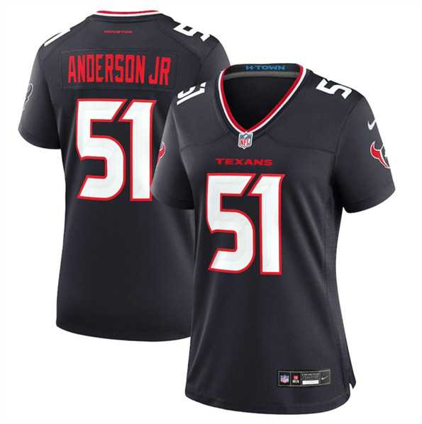 Womens Houston Texans #51 Will Anderson Jr. Navy 2024 Stitched Jersey Dzhi->women nfl jersey->Women Jersey